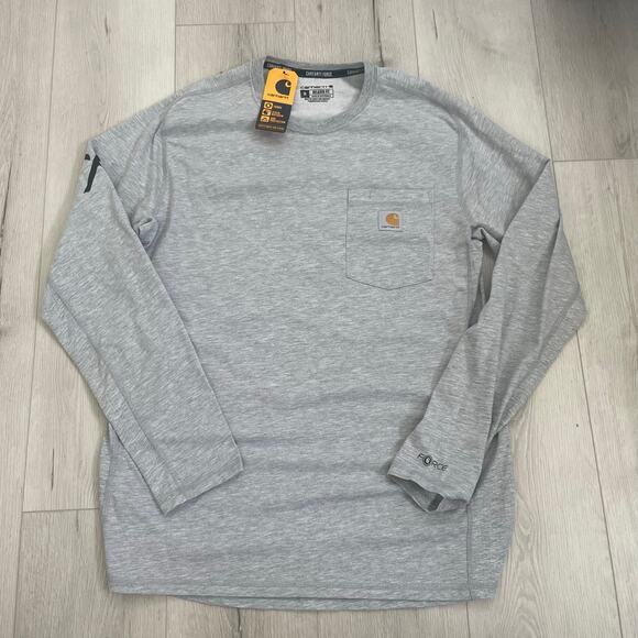 Carhartt RUNX Force Relaxed Fit Long Sleeve Shirt Men’s Size Medium Gray NWT - Picture 1 of 9